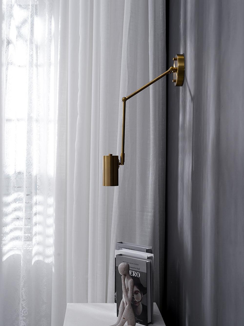 Lustra Wall Sconce Brass Swing Arm Adjustable-Neutral Decor