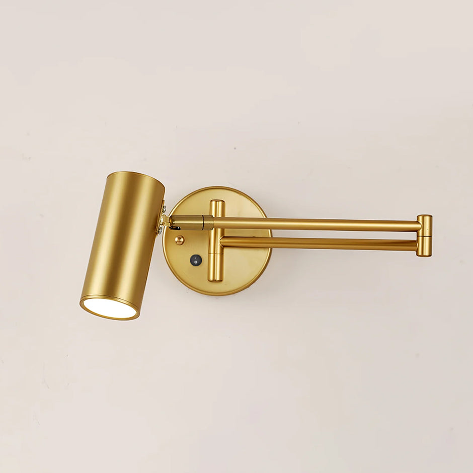 Lustra Wall Sconce Brass Swing Arm Adjustable-Neutral Decor