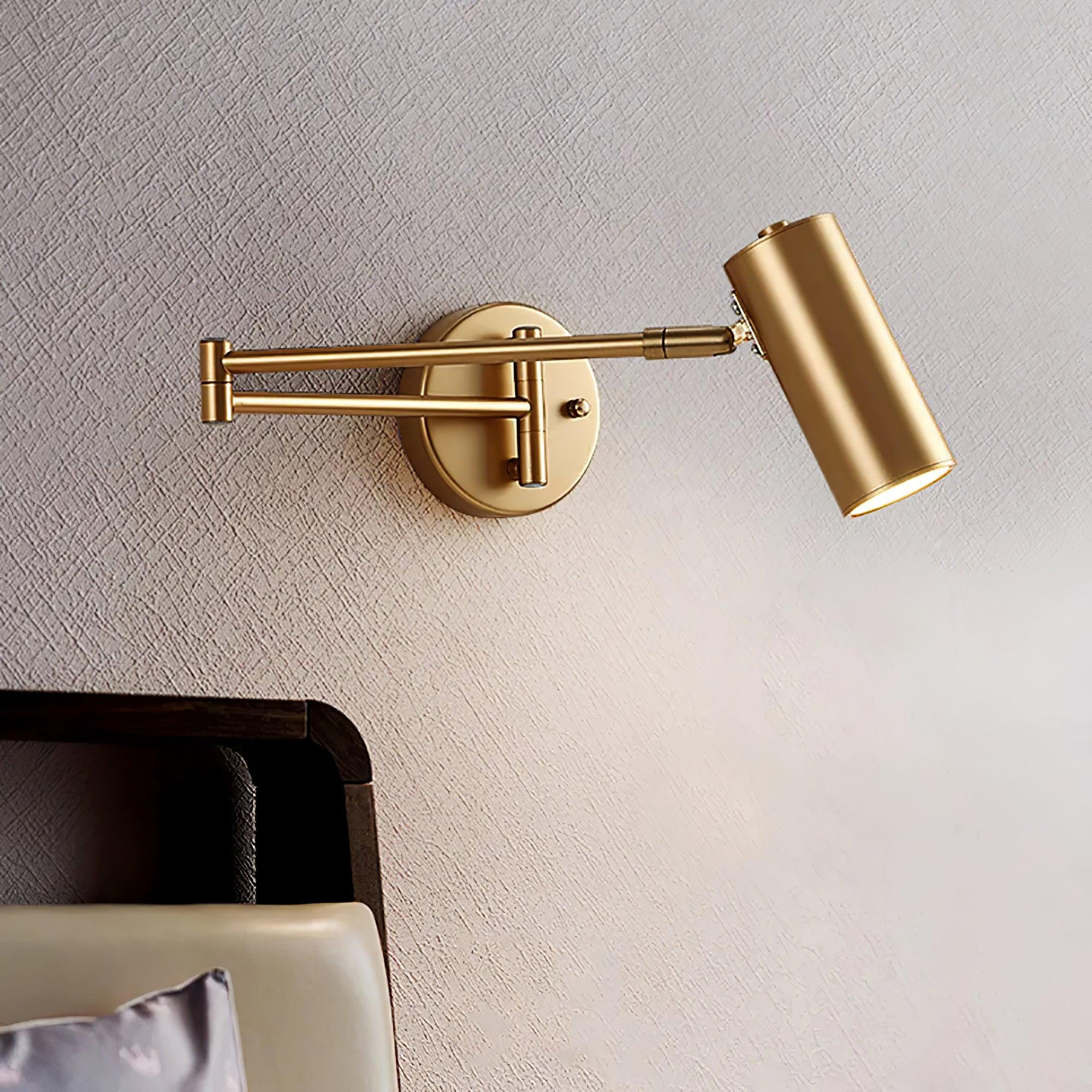 Lustra Wall Sconce Brass Swing Arm Adjustable-Neutral Decor