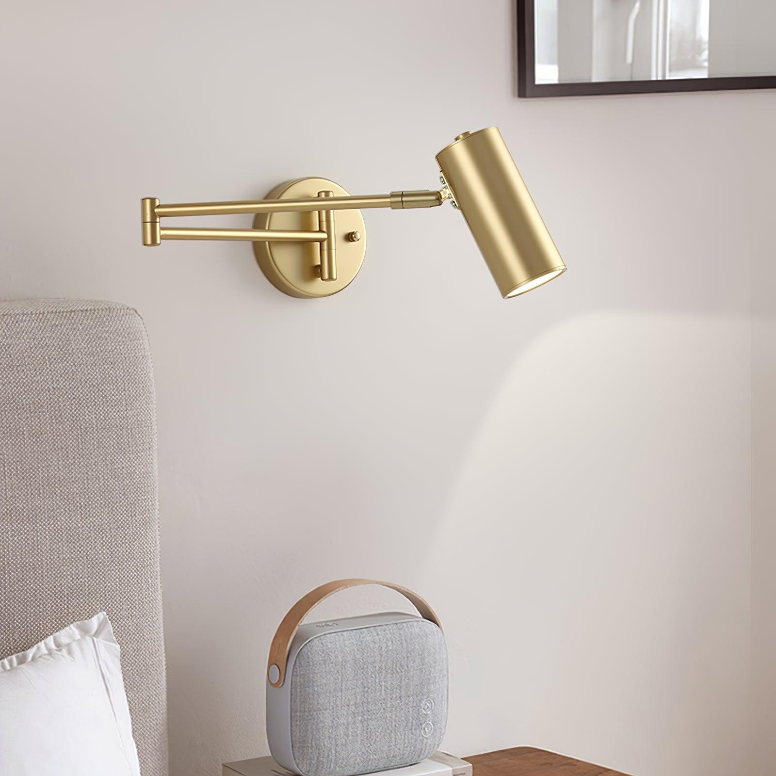 Lustra Wall Sconce Brass Swing Arm Adjustable-Neutral Decor