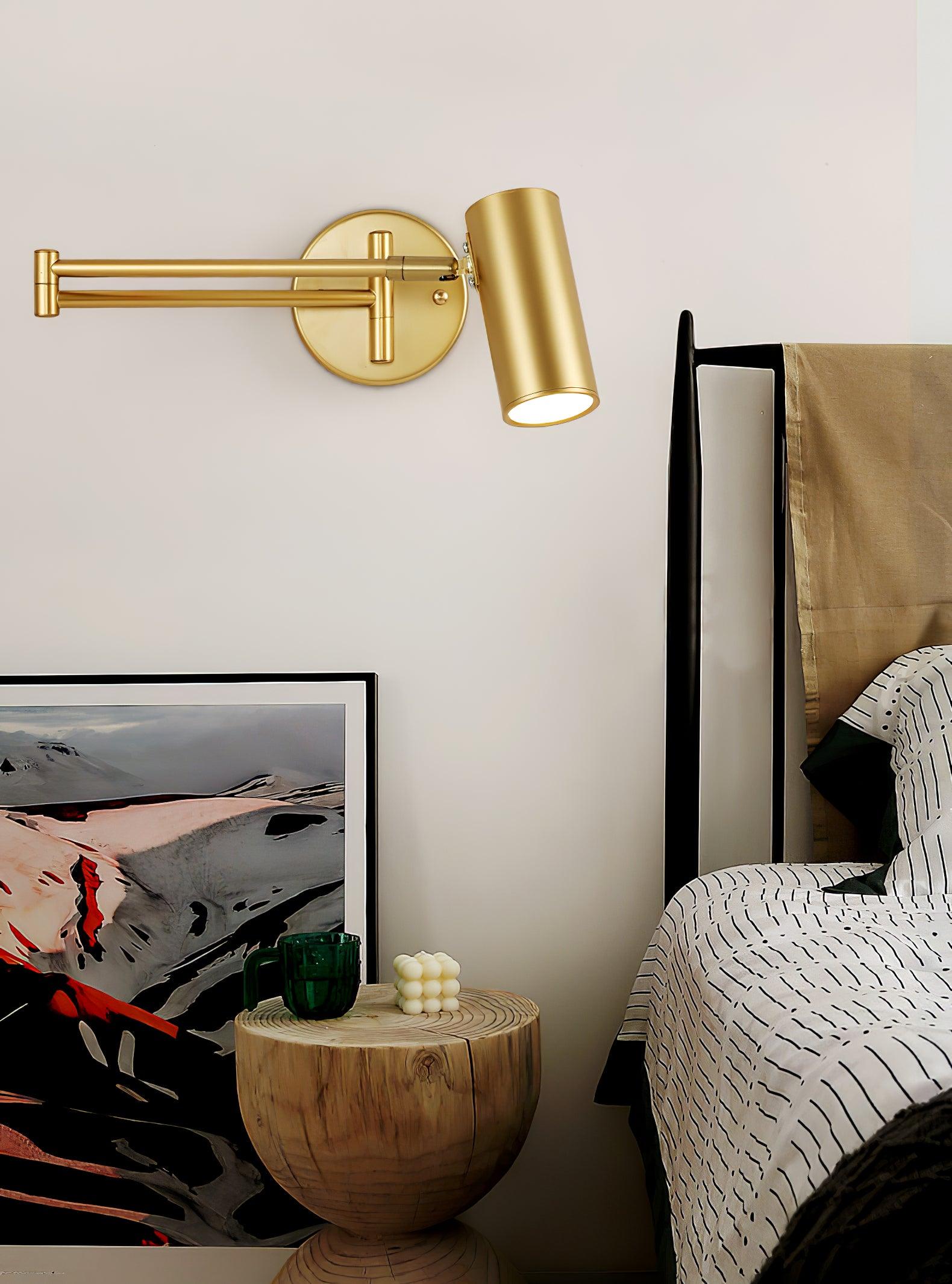 Lustra Wall Sconce Brass Swing Arm Adjustable-Neutral Decor