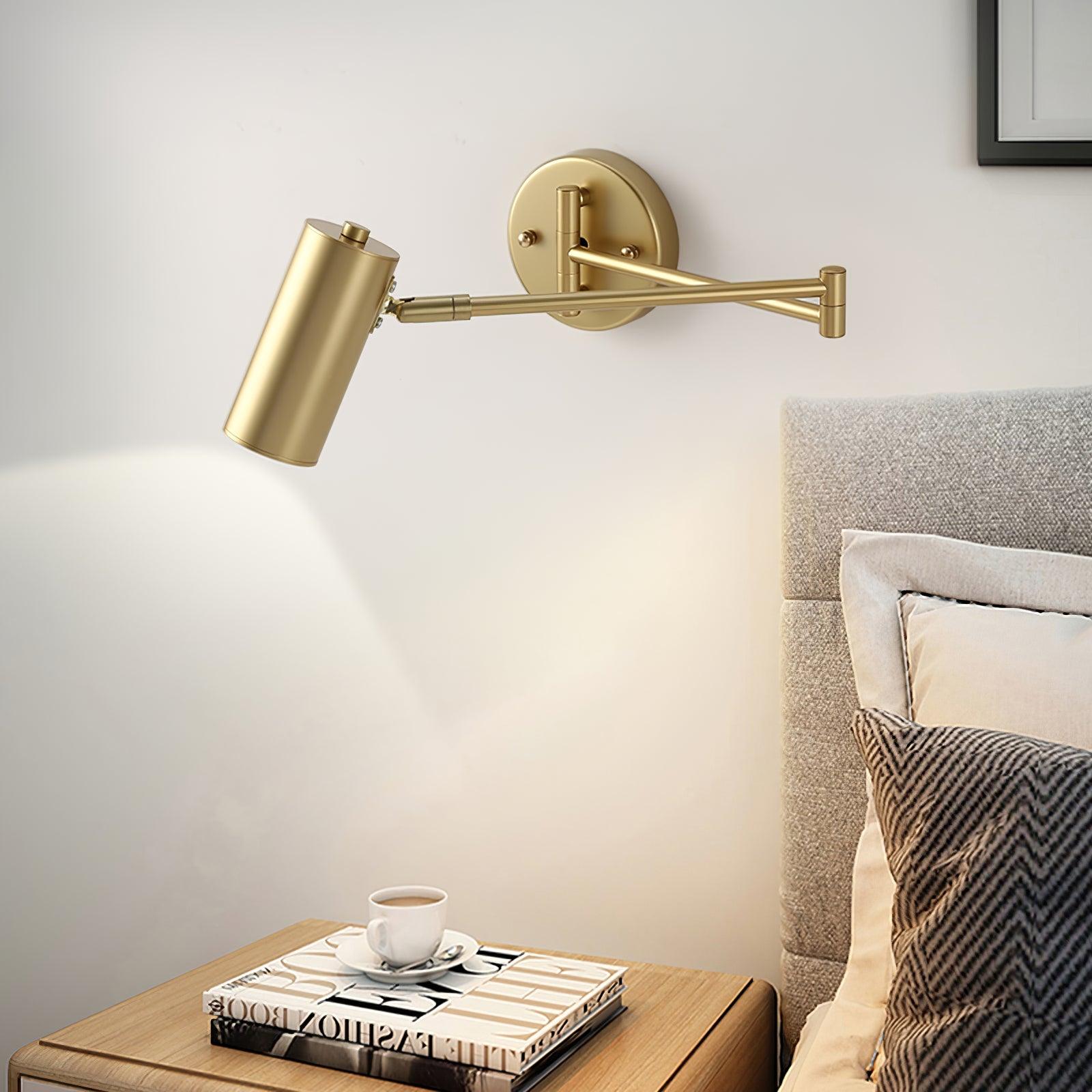 Lustra Wall Sconce Brass Swing Arm Adjustable-Neutral Decor