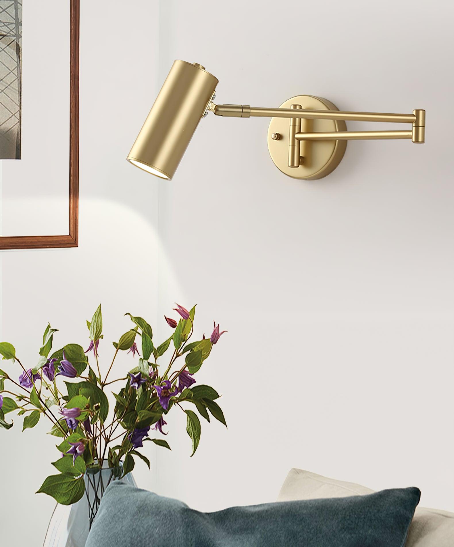 Lustra Wall Sconce Brass Swing Arm Adjustable-Neutral Decor