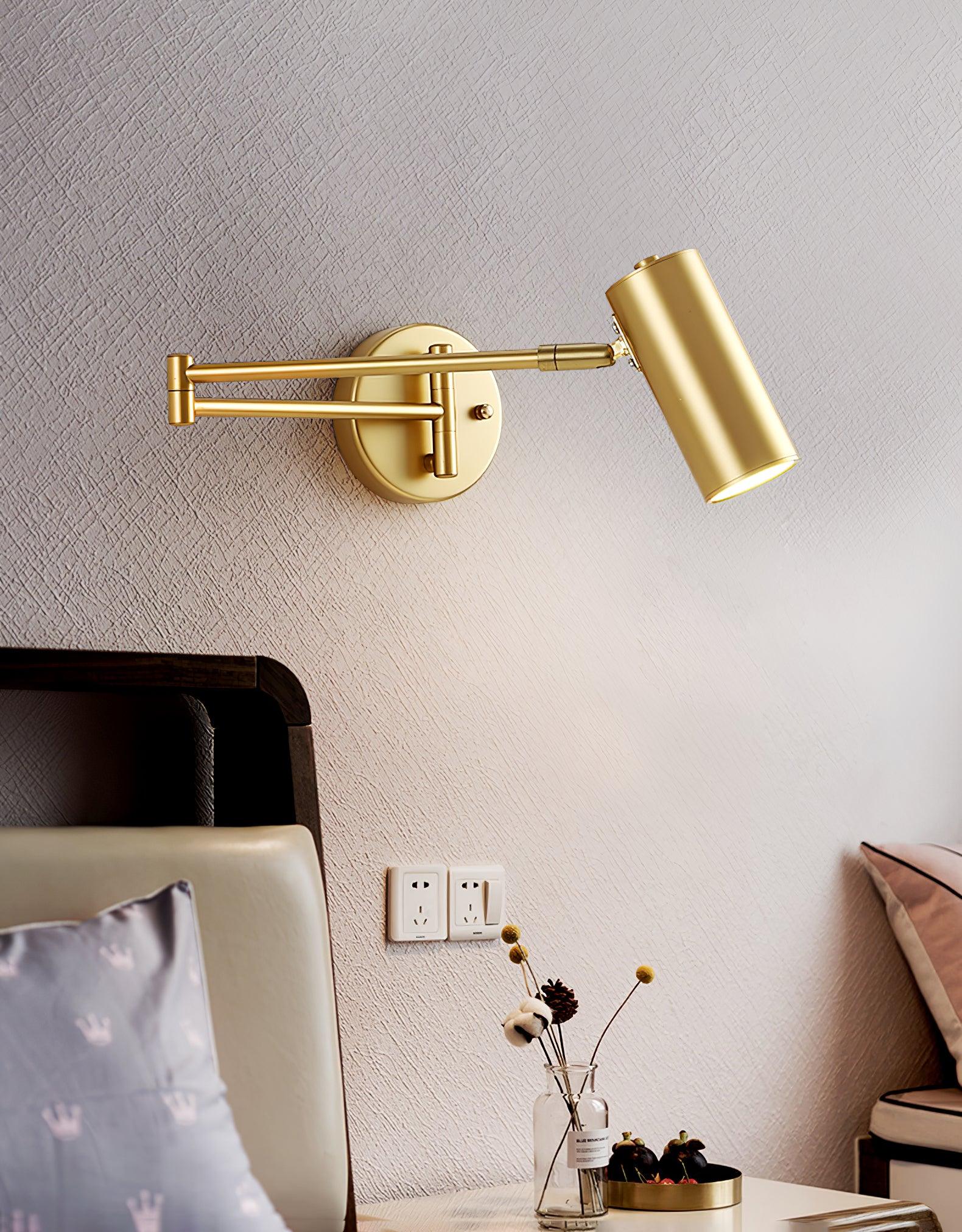 Lustra Wall Sconce Brass Swing Arm Adjustable-Neutral Decor