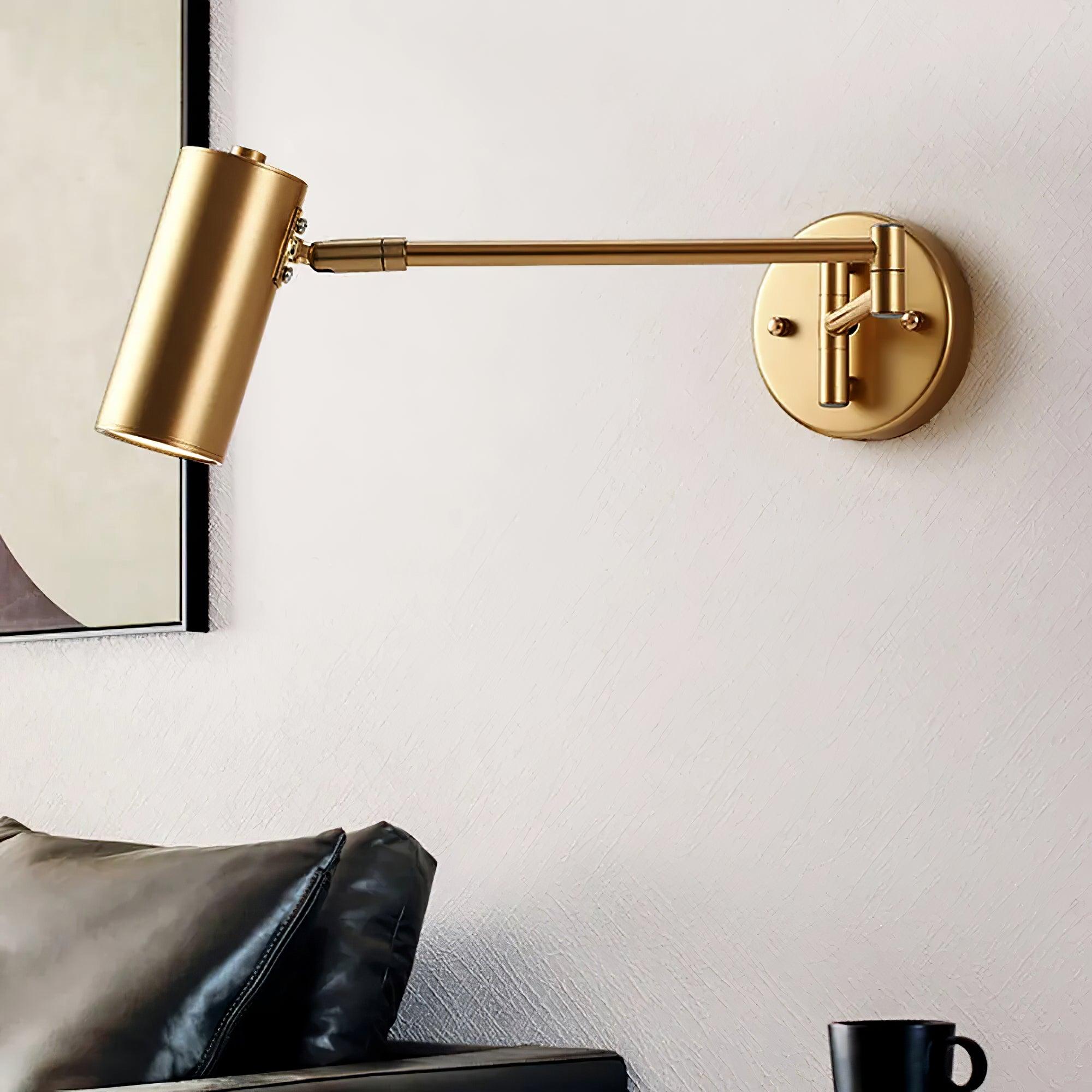 Lustra Wall Sconce Brass Swing Arm Adjustable-Neutral Decor