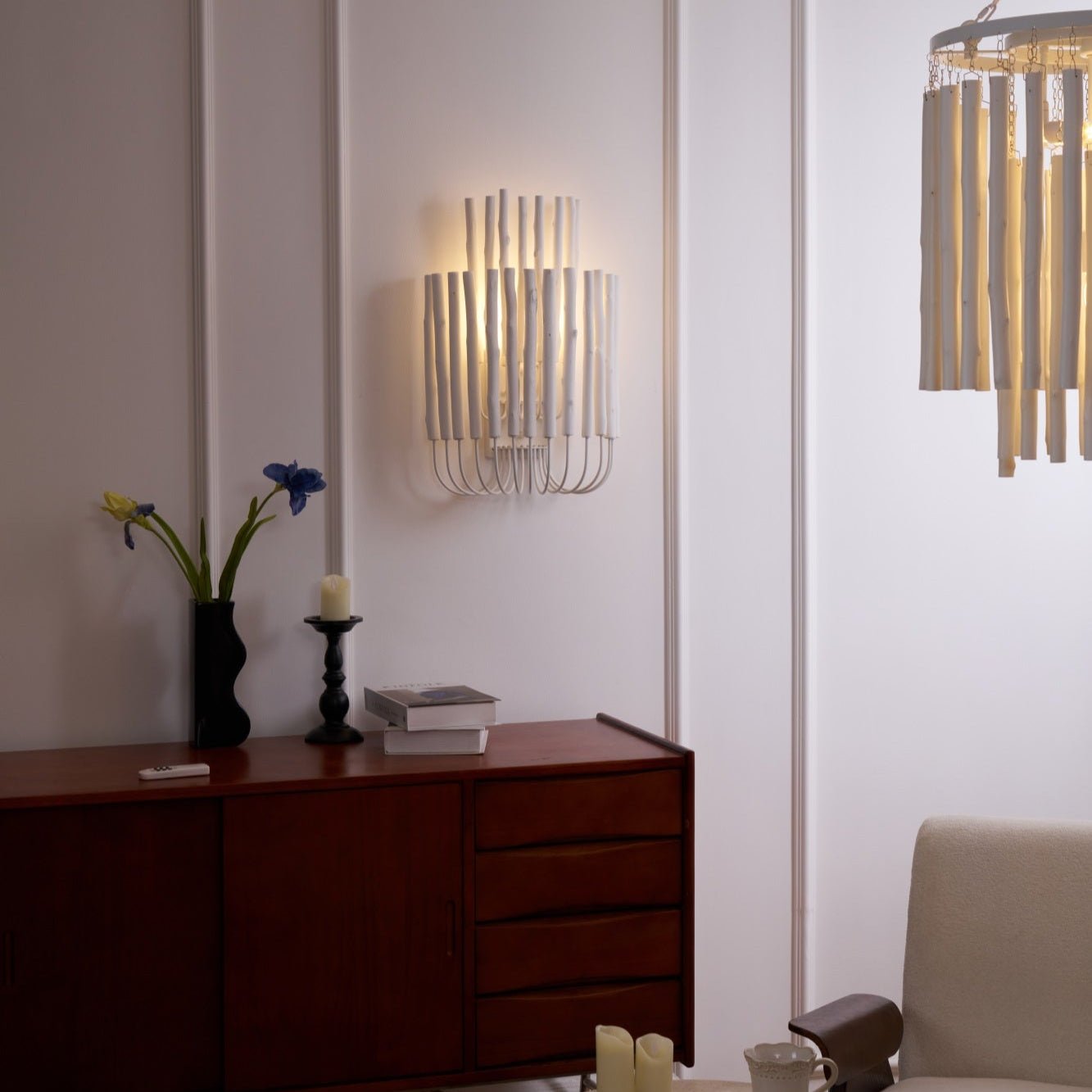 Vasilora Individual Creativity Art Wood Wall Lamp-Neutral Decor