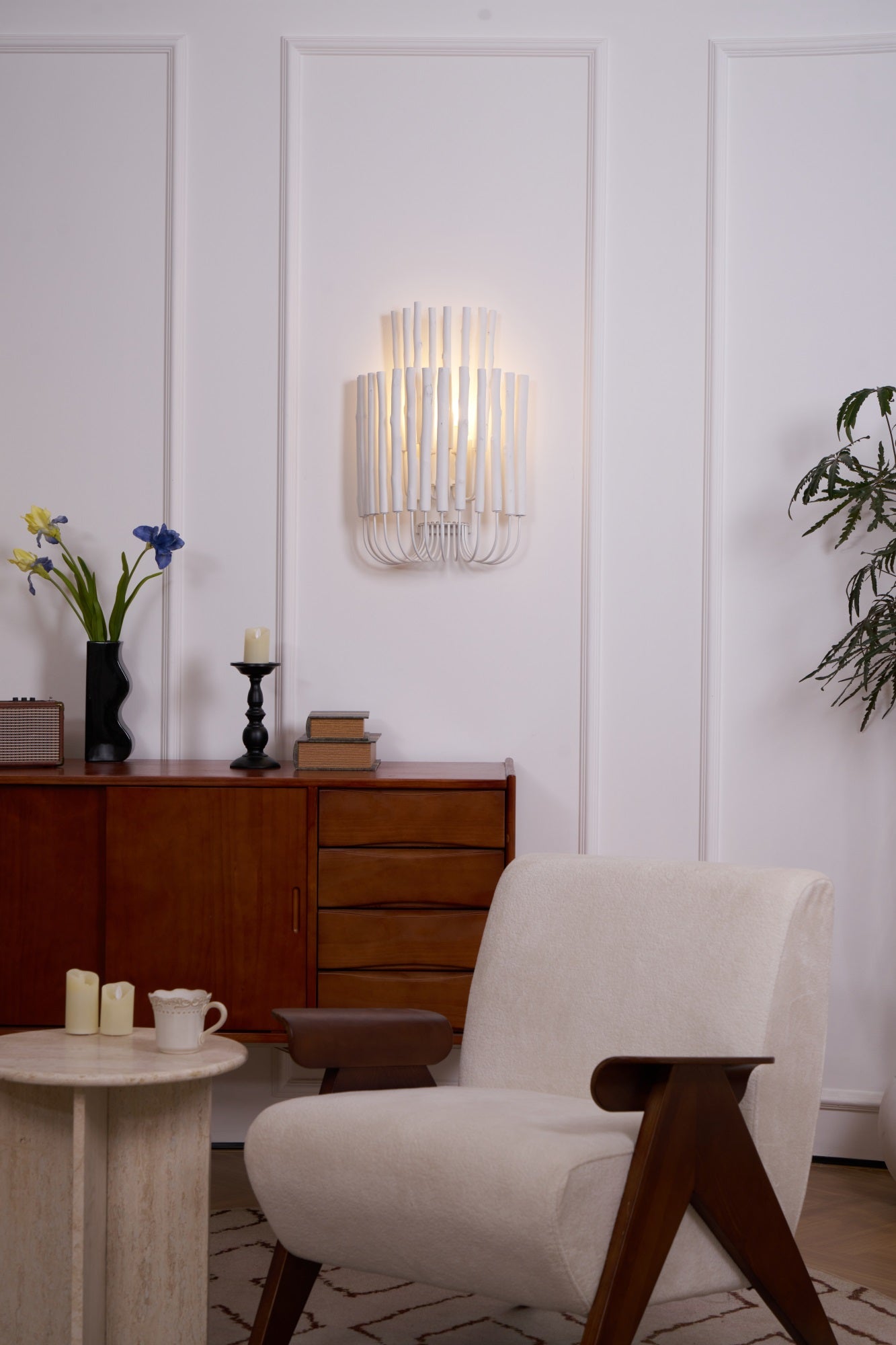 Vasilora Individual Creativity Art Wood Wall Lamp-Neutral Decor