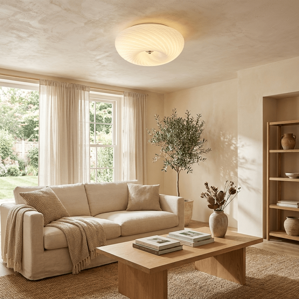 Swirl Glass Flush Mount-Neutral Decor
