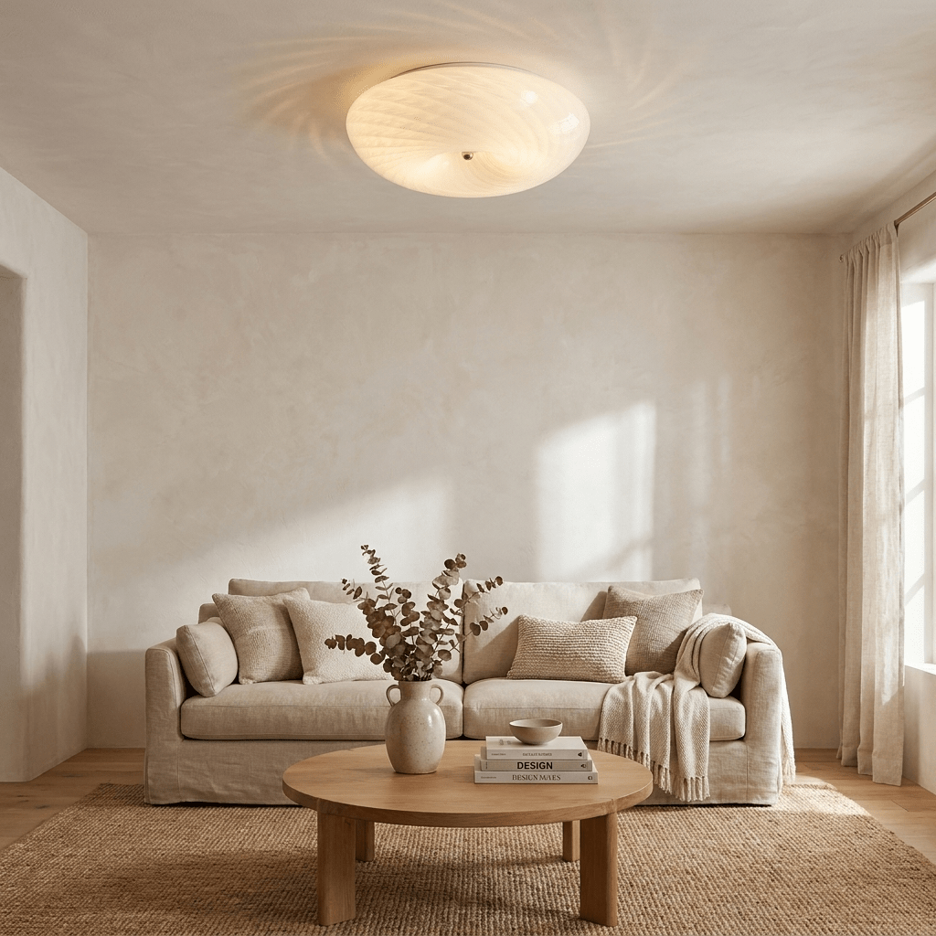 Swirl Glass Flush Mount-Neutral Decor