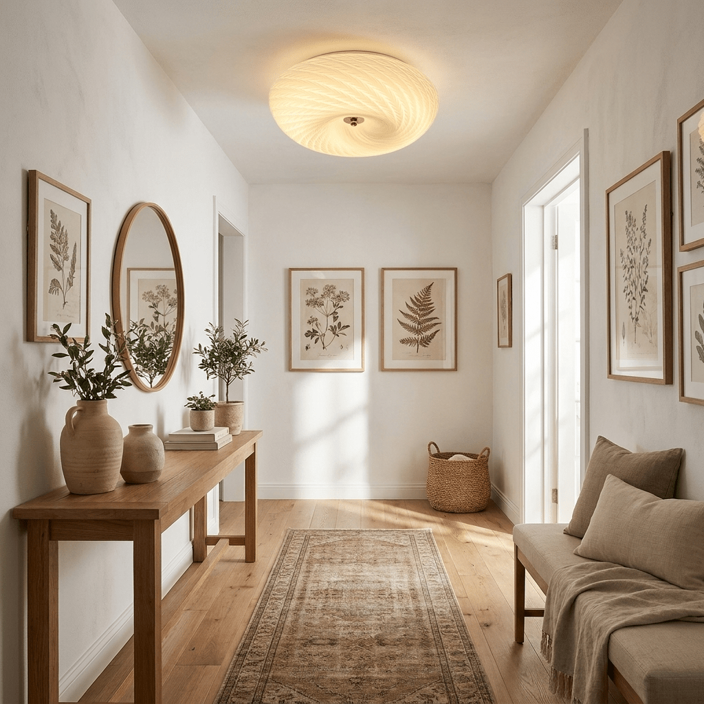 Swirl Glass Flush Mount-Neutral Decor