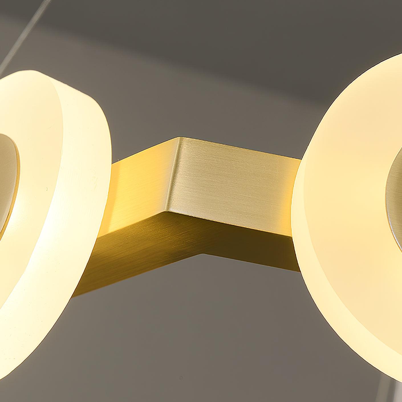 Din Chandelier Geometric Brass Ring-Neutral Decor