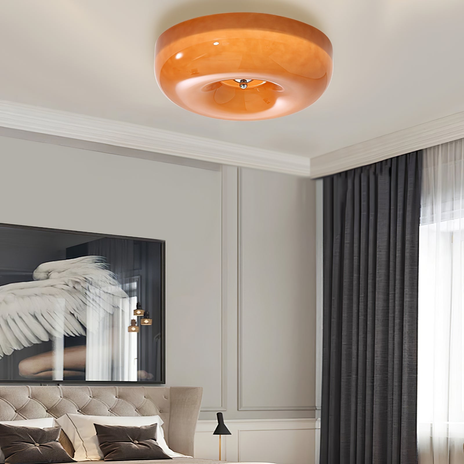 Cam Modern Minimalist Swirl Glass Ceiling Lamp-Neutral Decor