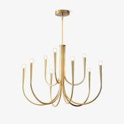 Lustra Chandelier Swoop Arm Brass Minimalist-Neutral Decor