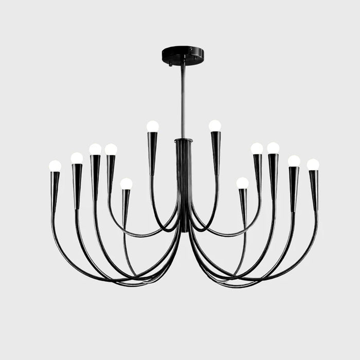 Lustra Chandelier Swoop Arm Brass Minimalist-Neutral Decor