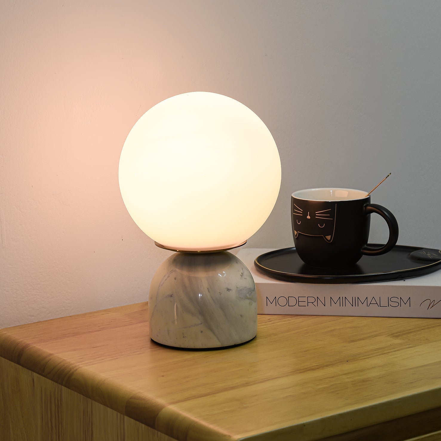 Caelum Marble Scandinavian Table Lamp-Neutral Decor