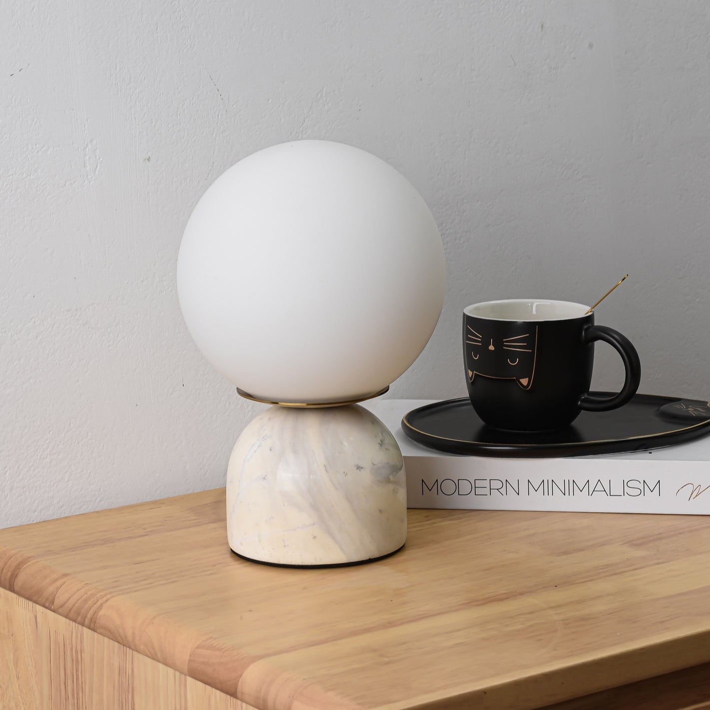 Caelum Marble Scandinavian Table Lamp-Neutral Decor