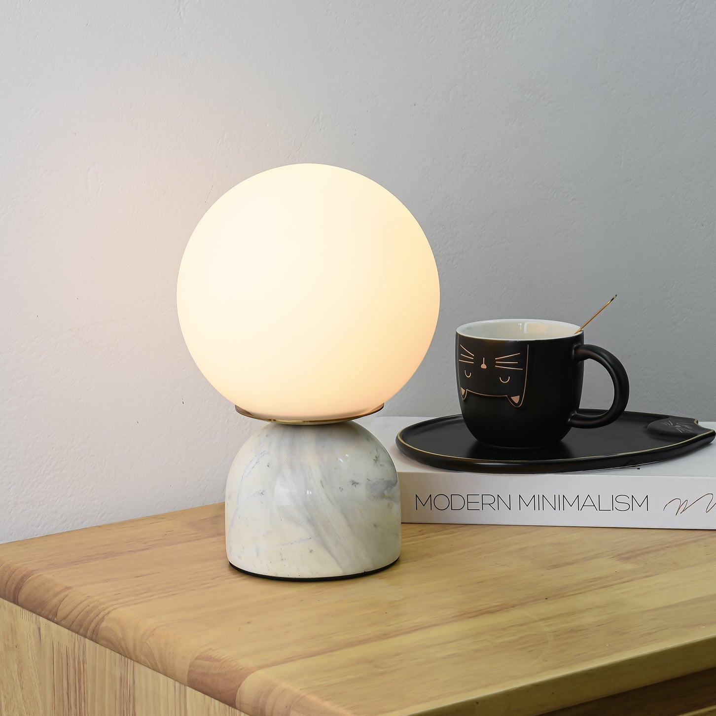 Caelum Marble Scandinavian Table Lamp-Neutral Decor