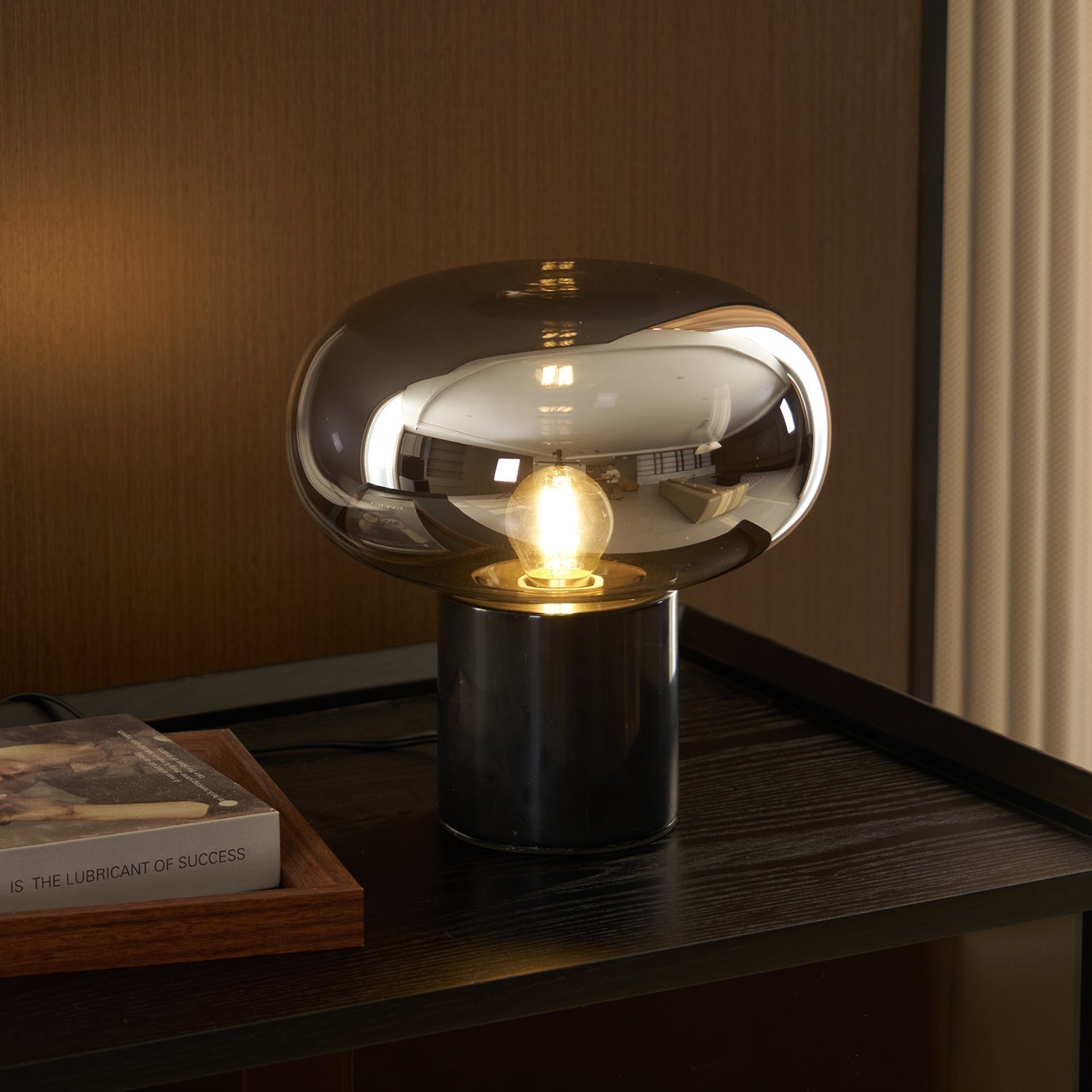 Rova Marble Industrial Table Lamp-Neutral Decor