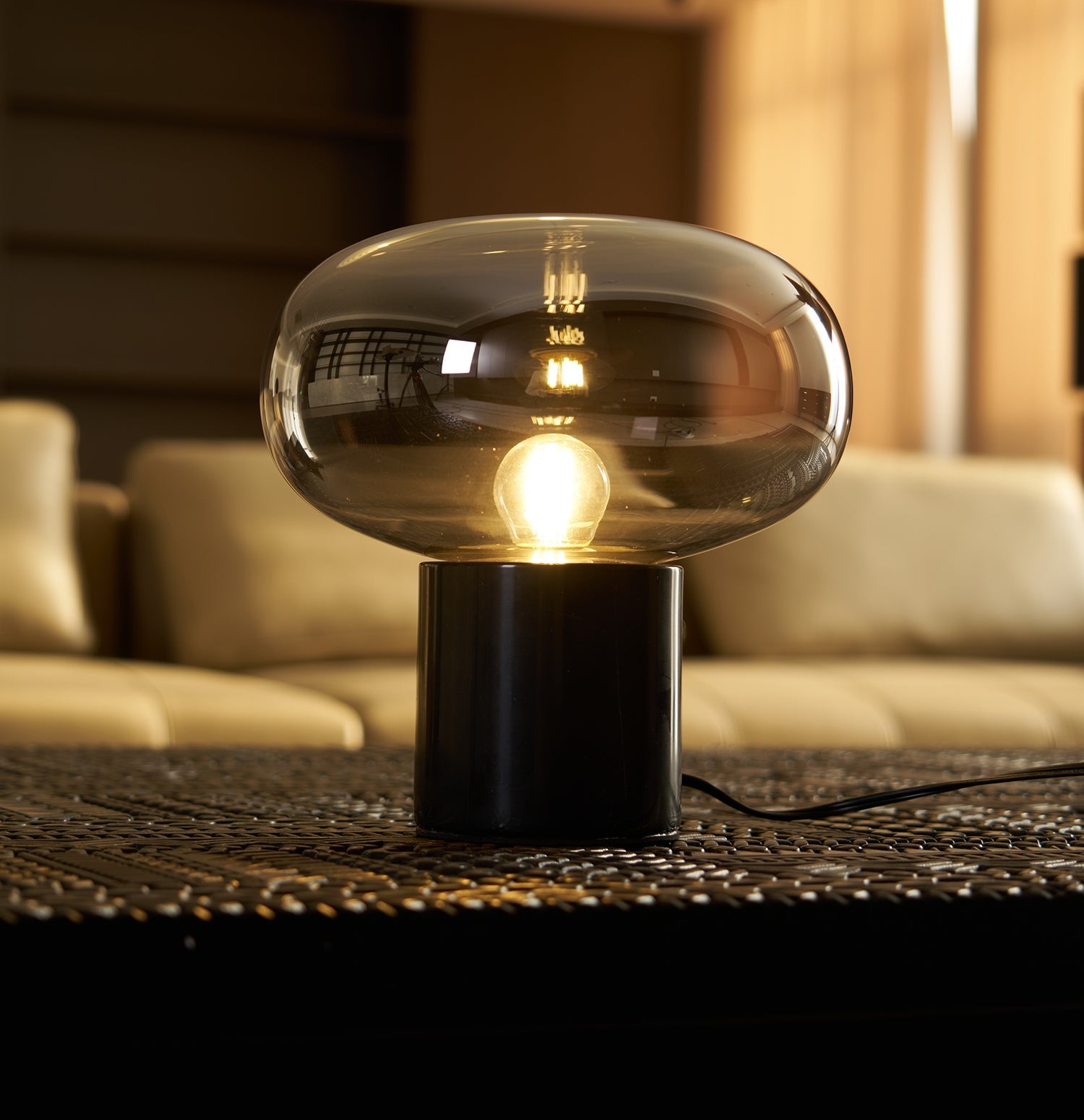 Rova Marble Industrial Table Lamp-Neutral Decor