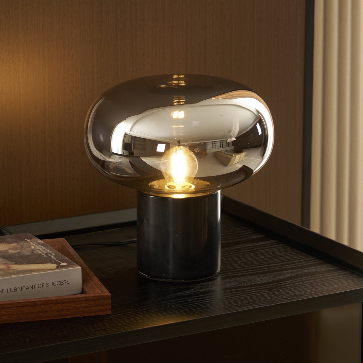 Rova Marble Industrial Table Lamp-Neutral Decor