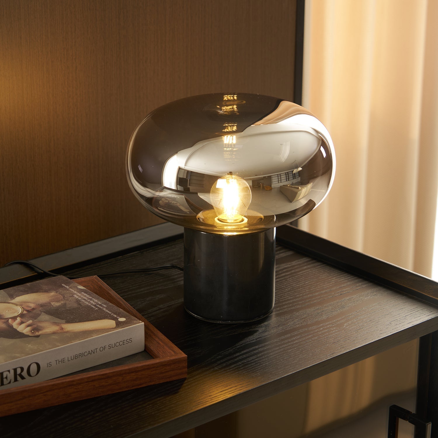 Rova Marble Industrial Table Lamp-Neutral Decor