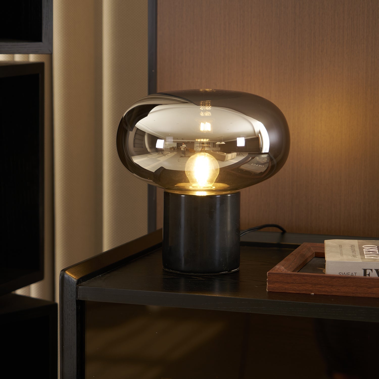 Rova Marble Industrial Table Lamp-Neutral Decor