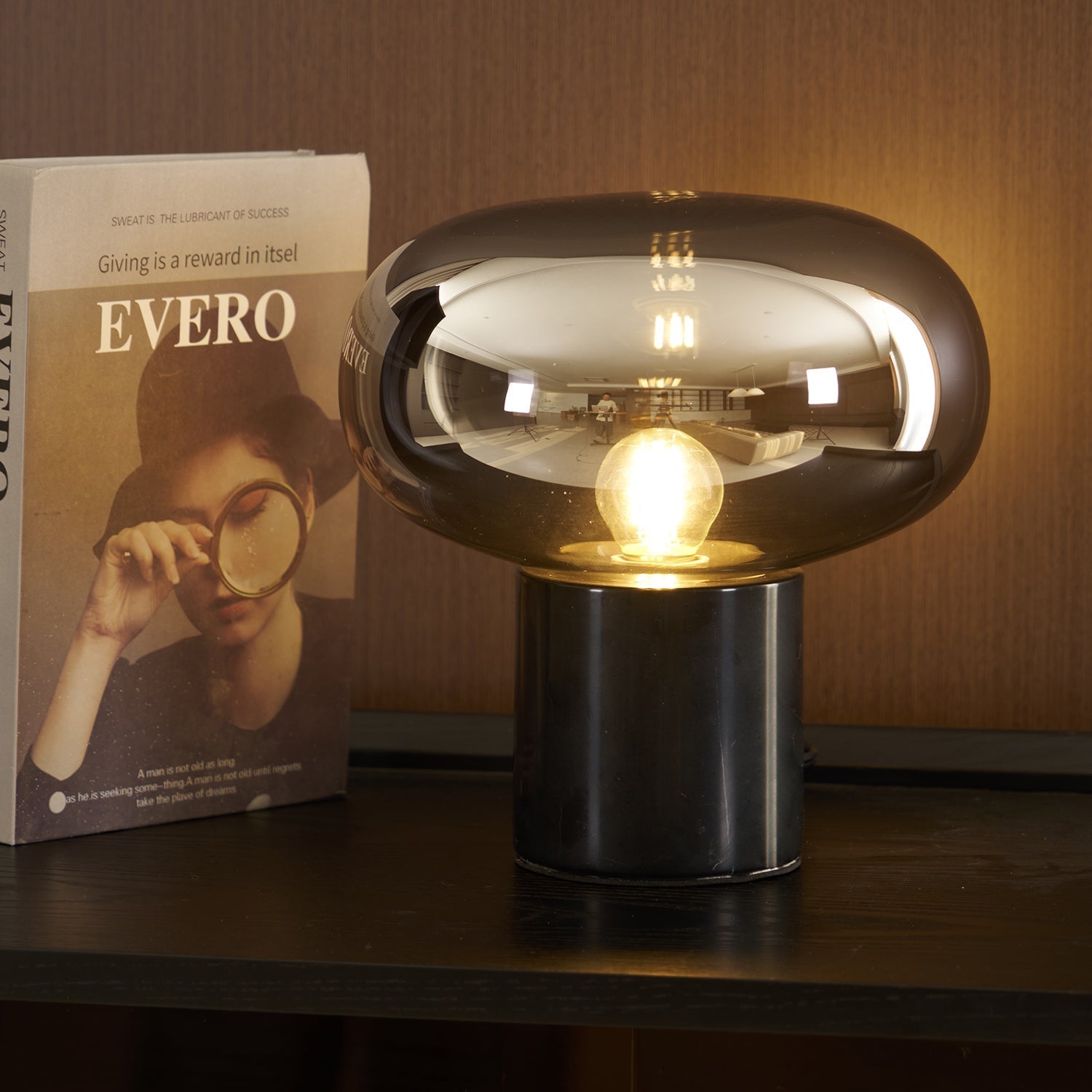 Rova Marble Industrial Table Lamp-Neutral Decor