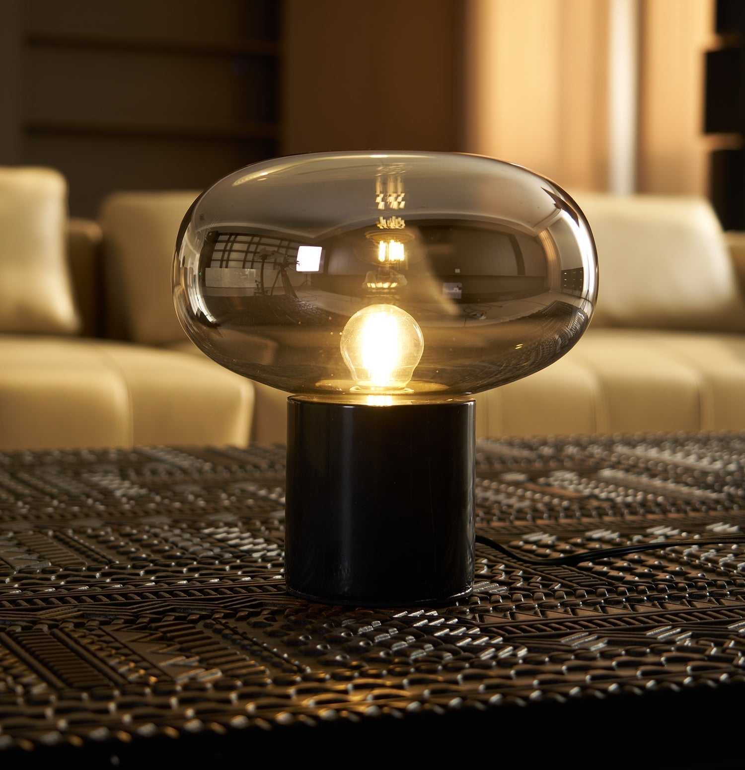 Rova Marble Industrial Table Lamp-Neutral Decor