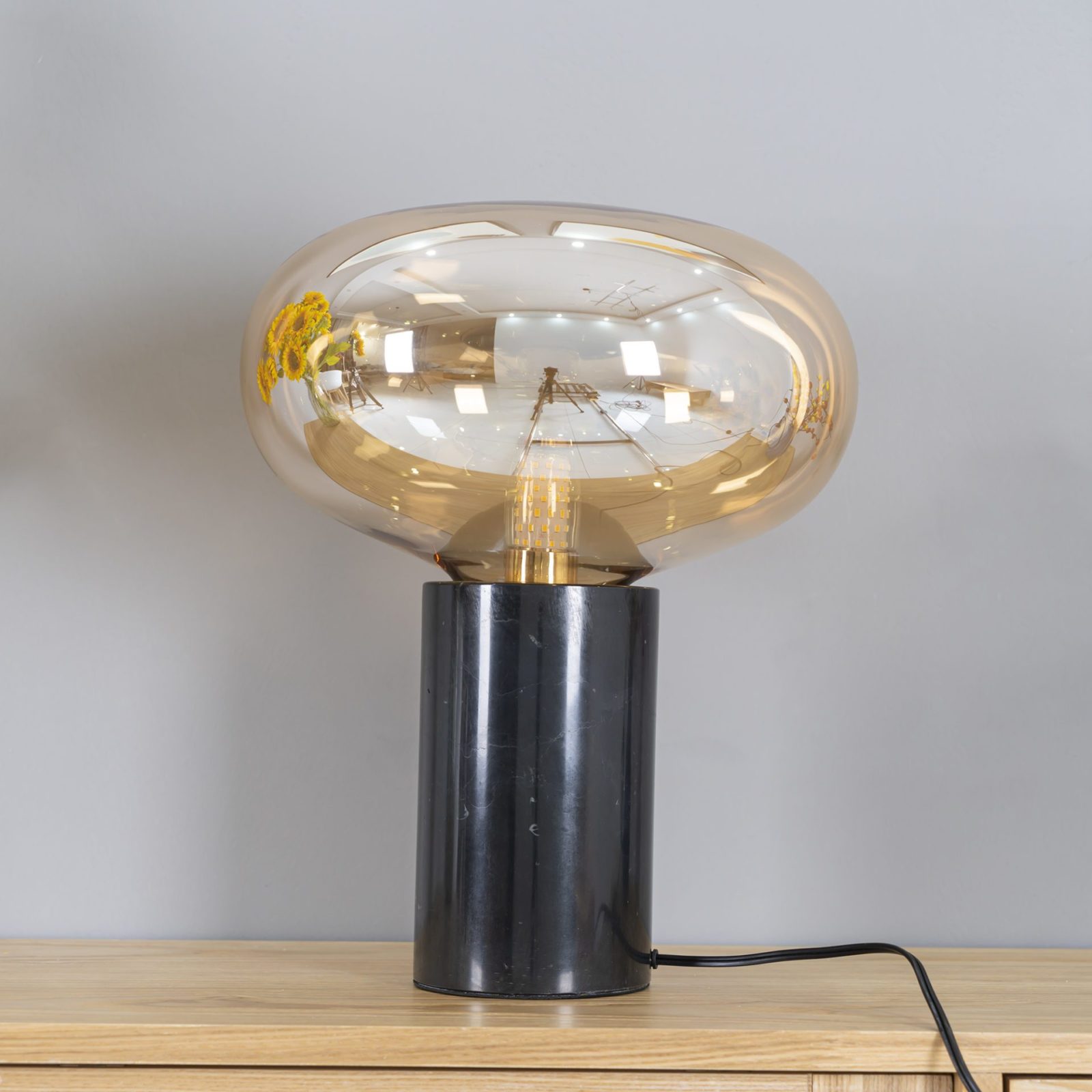 Rova Marble Industrial Table Lamp-Neutral Decor