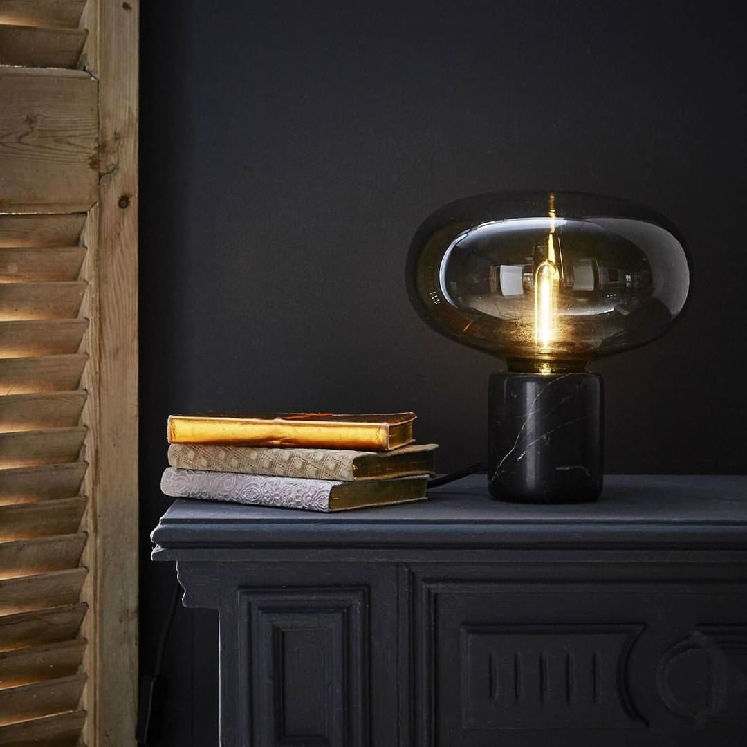 Rova Marble Industrial Table Lamp-Neutral Decor