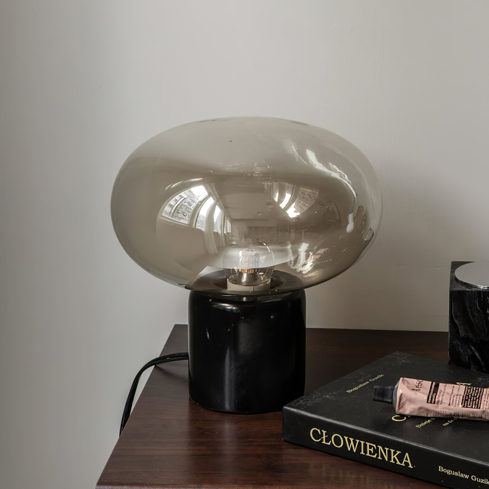Rova Marble Industrial Table Lamp-Neutral Decor