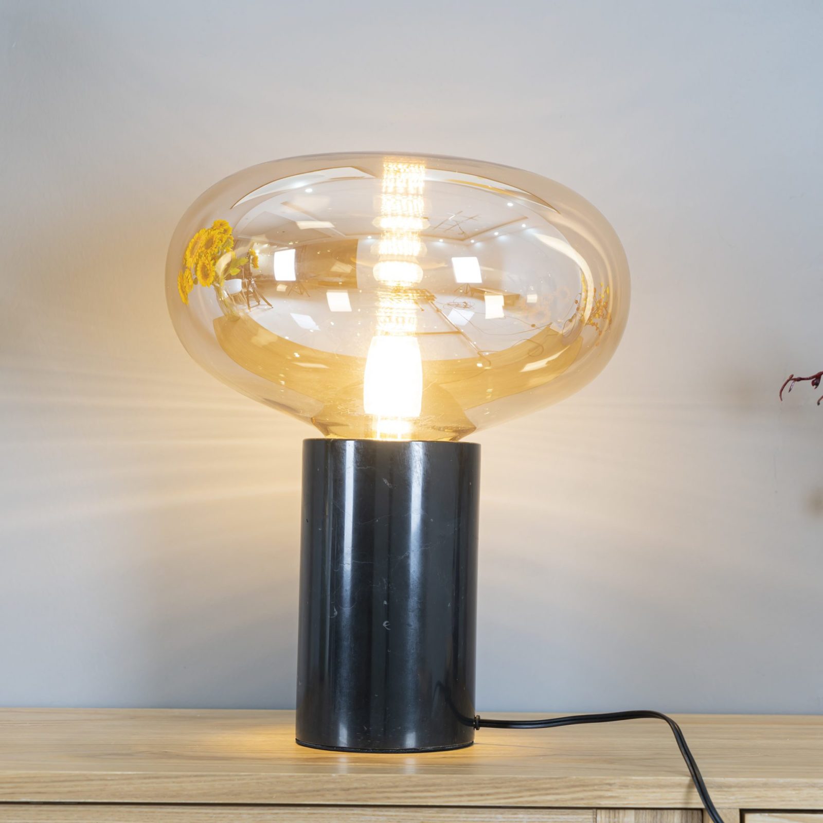 Rova Marble Industrial Table Lamp-Neutral Decor