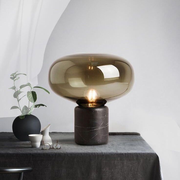 Rova Marble Industrial Table Lamp-Neutral Decor