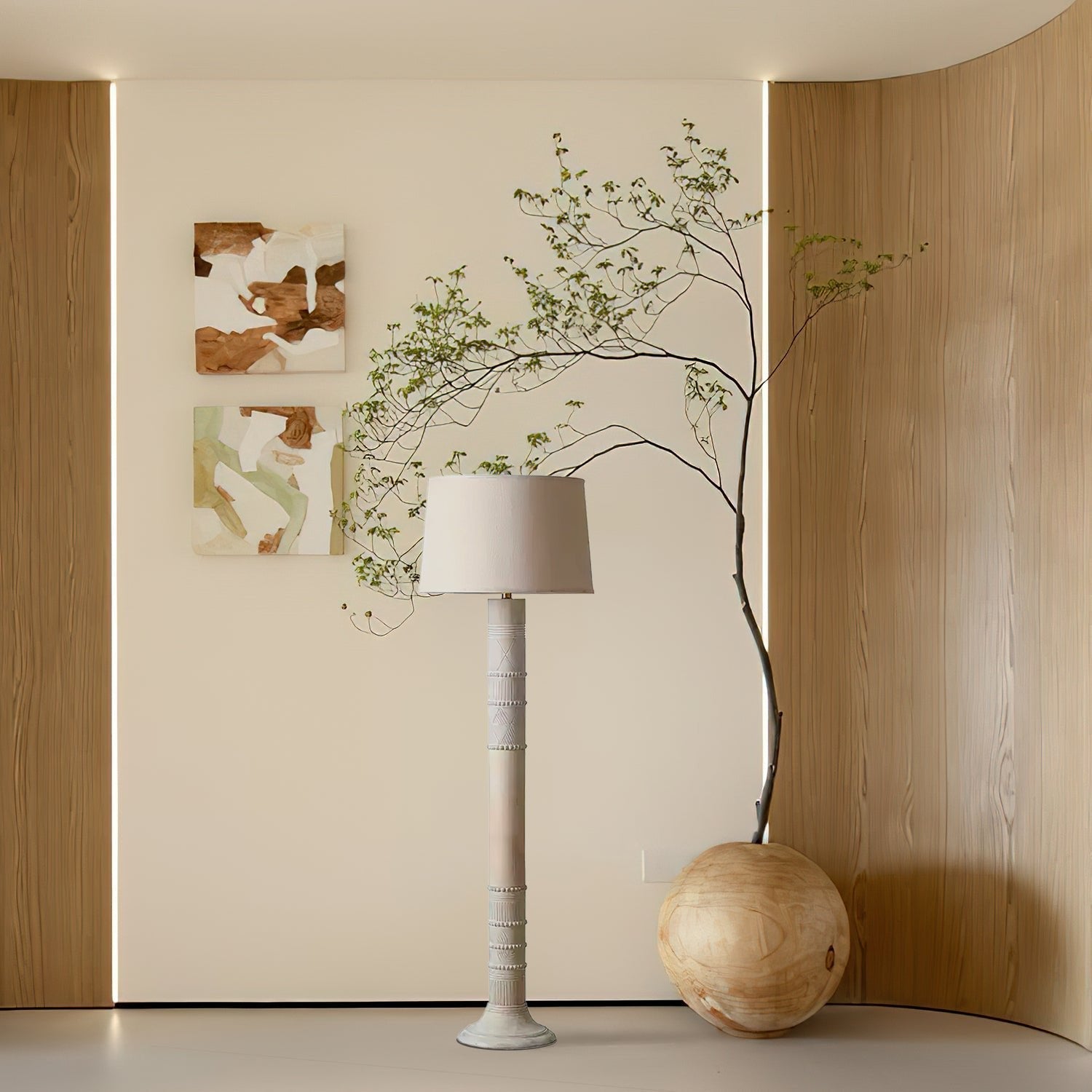 Eldon Rustic Wood Floor Lamp-Neutral Decor