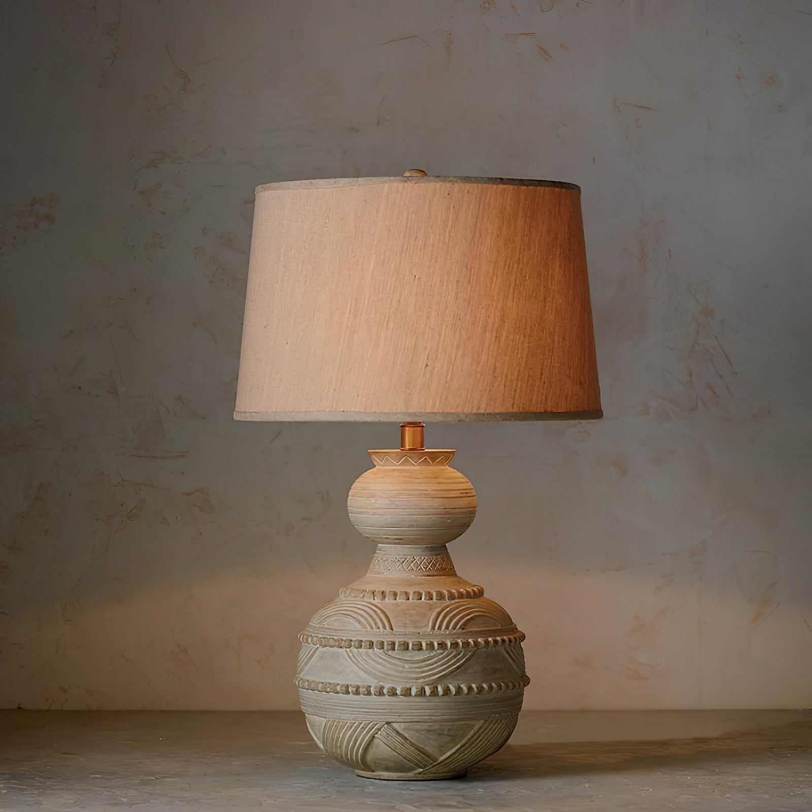 Zyra Rustic Wood Table Lamp-Neutral Decor
