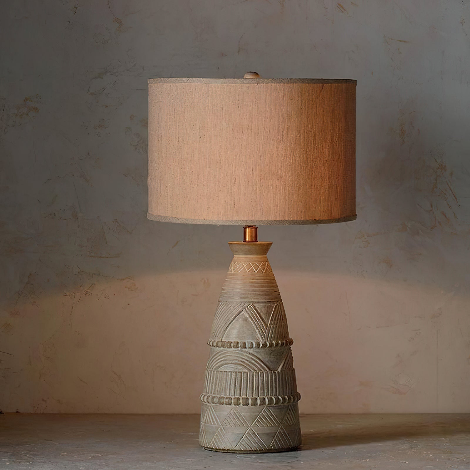 Zyra Rustic Wood Table Lamp-Neutral Decor