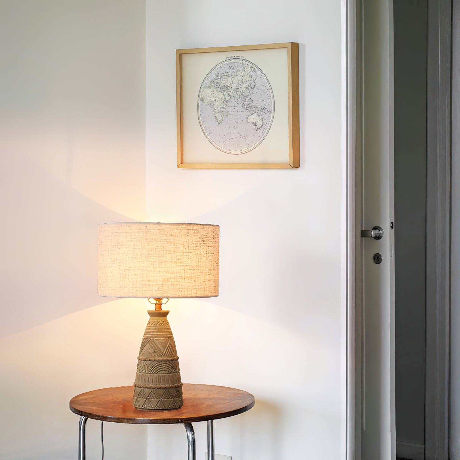 Zyra Rustic Wood Table Lamp-Neutral Decor