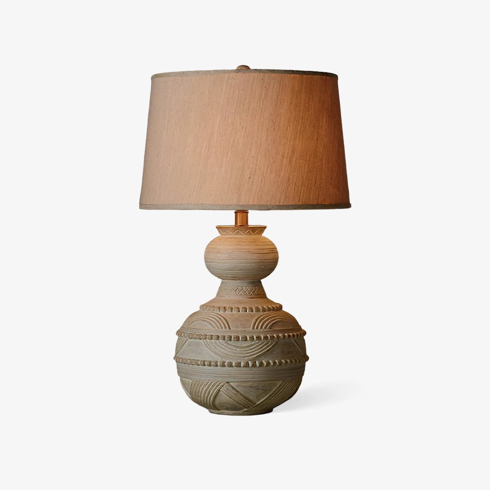 Zyra Rustic Wood Table Lamp-Neutral Decor