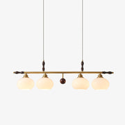Runell Premium Elegance Traditional Wood Glass Pendant Lamp-Neutral Decor