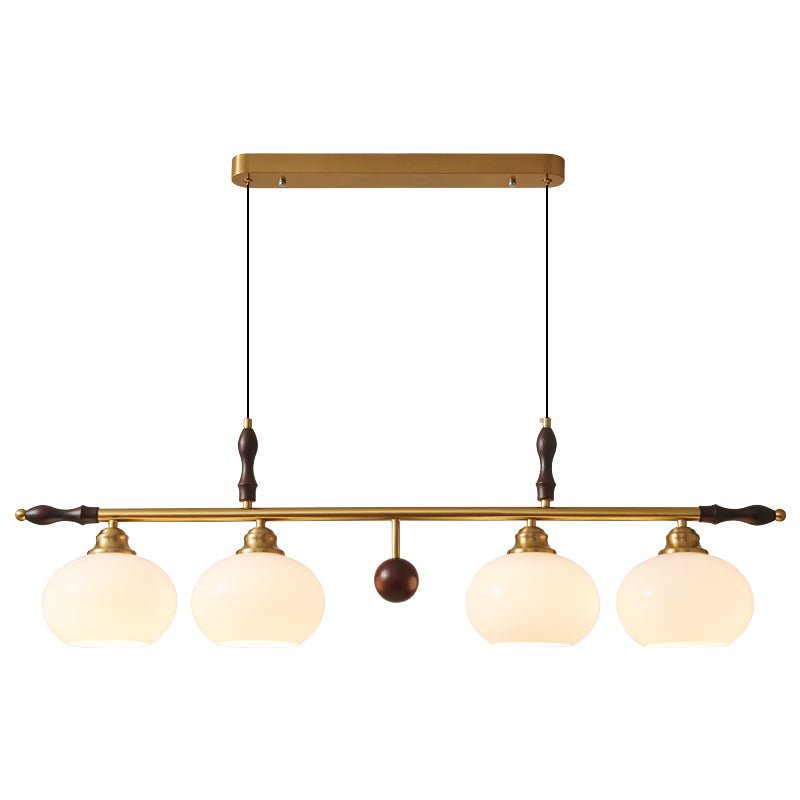Runell Premium Elegance Traditional Wood Glass Pendant Lamp-Neutral Decor