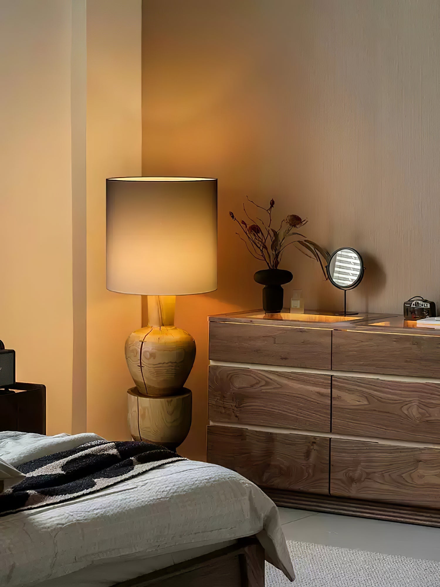 Flynis Wooden Table Lamp-Neutral Decor