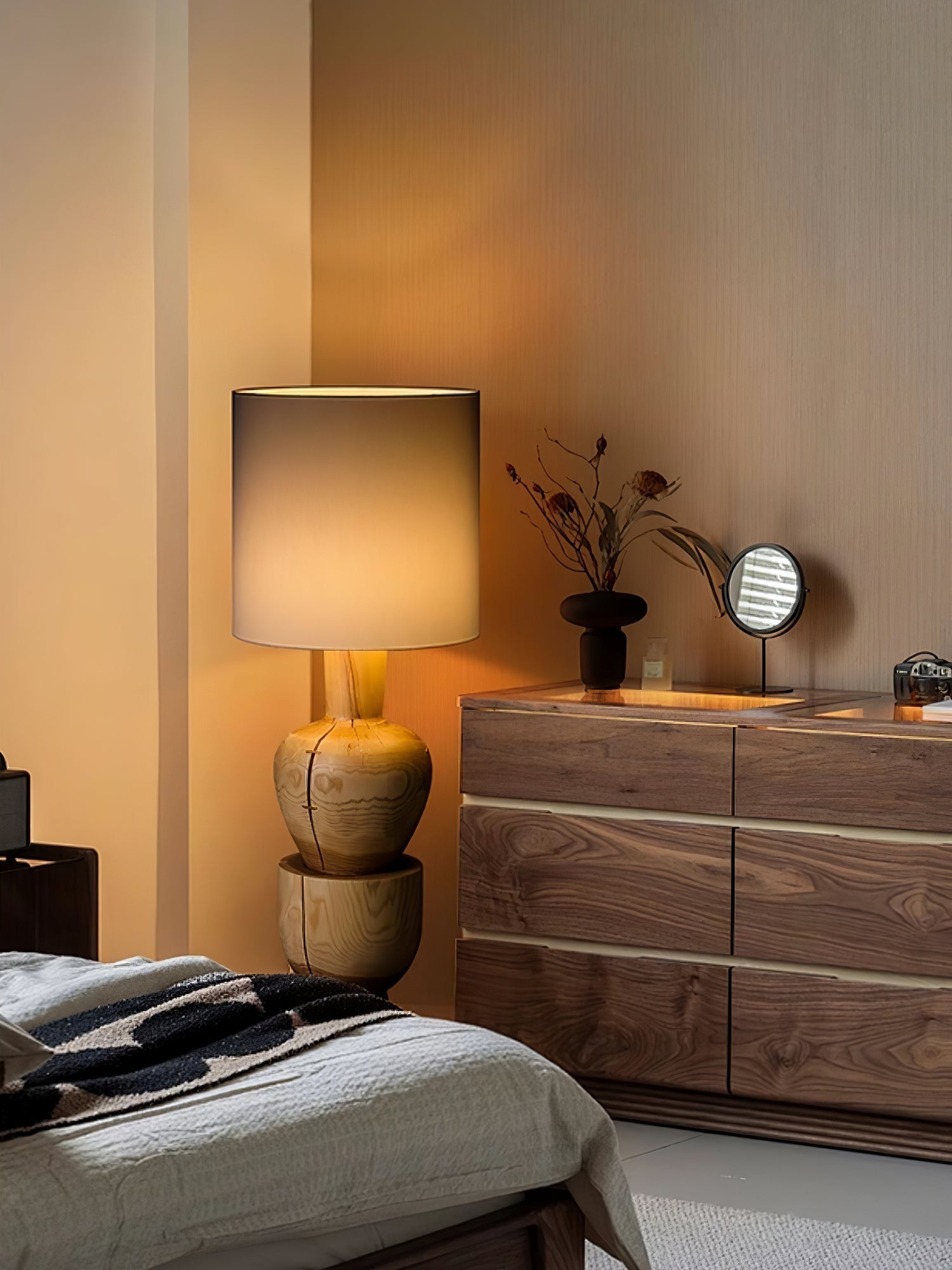 Flynis Wooden Table Lamp-Neutral Decor