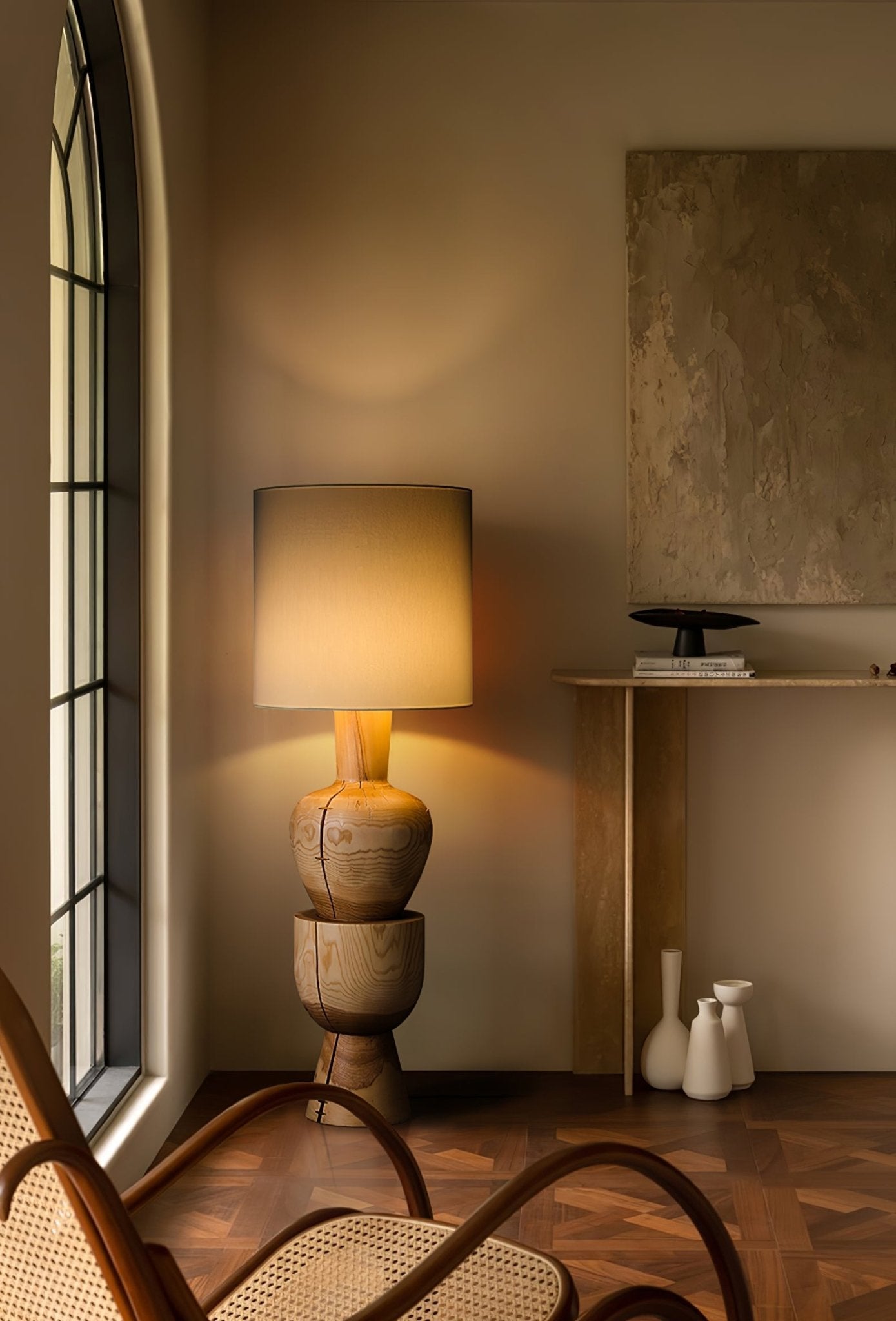 Flynis Wooden Table Lamp-Neutral Decor