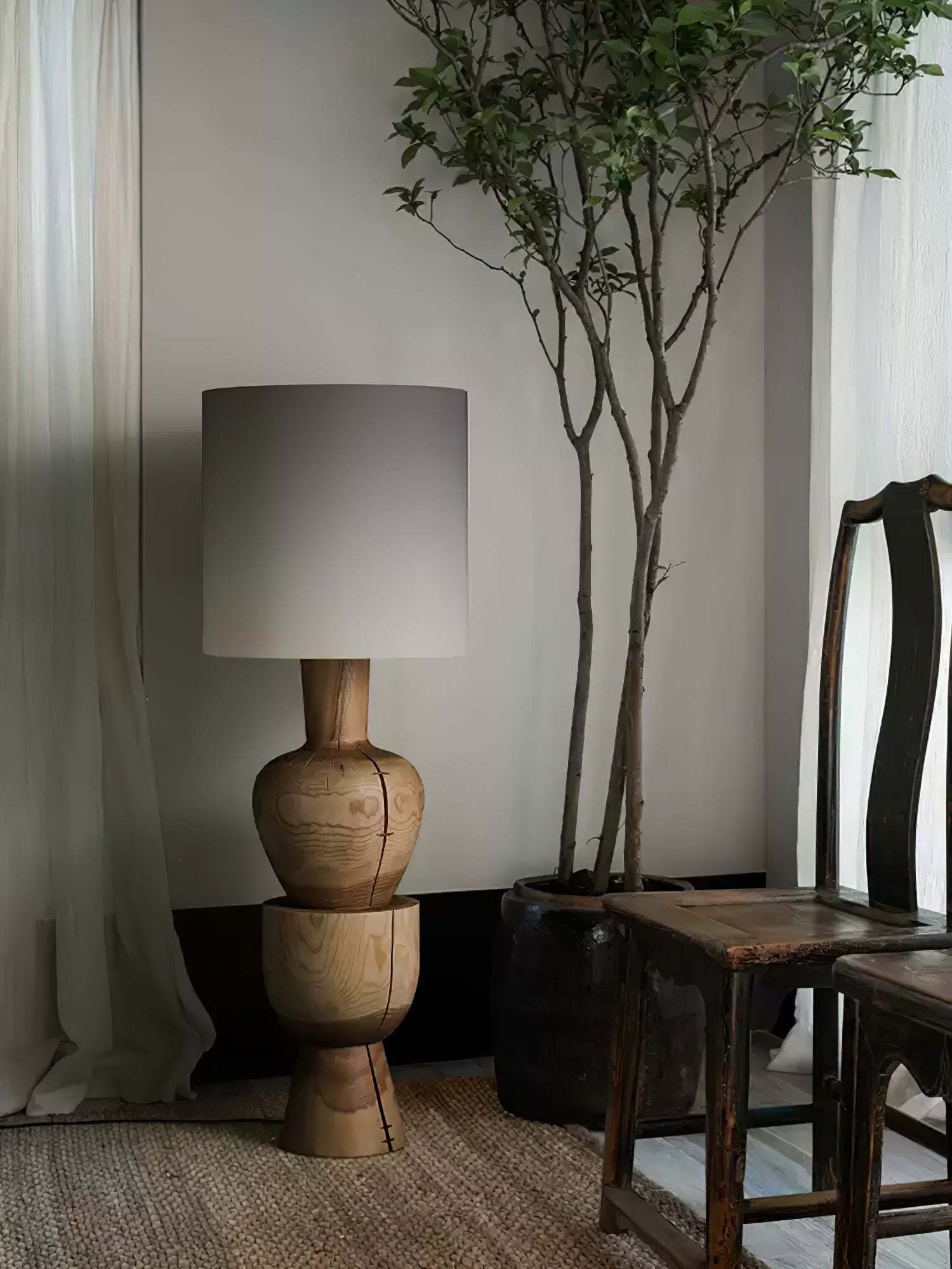 Flynis Wooden Table Lamp-Neutral Decor