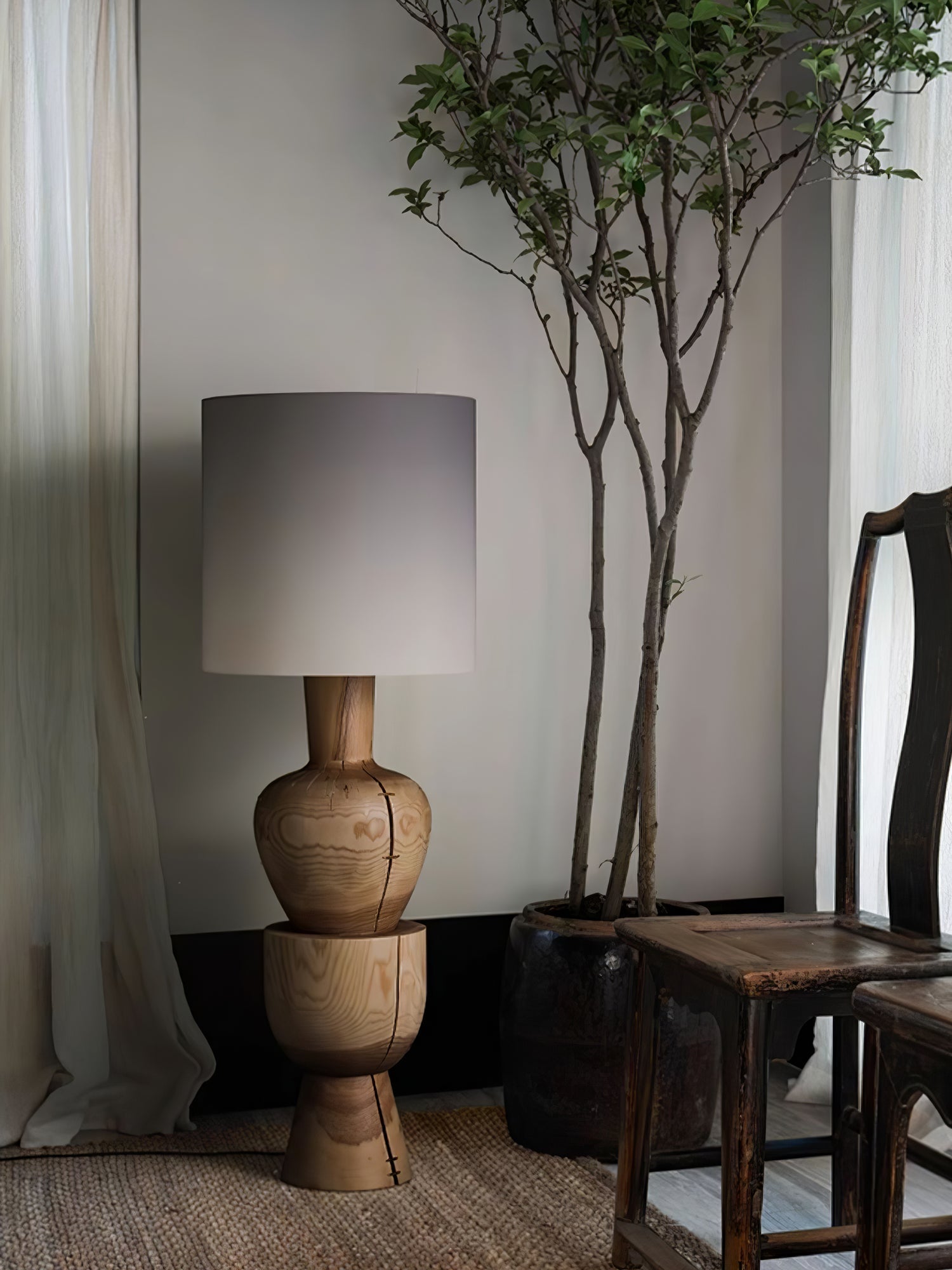Flynis Wooden Table Lamp-Neutral Decor