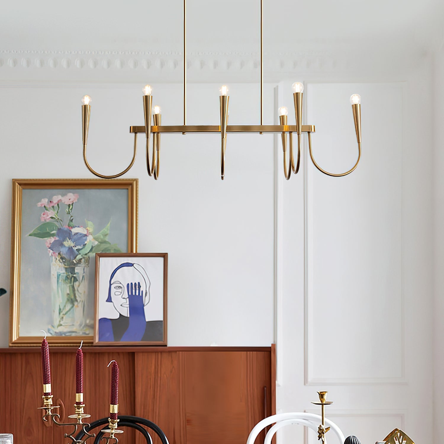 Lustra Chandelier Gold Symphony Curved Elegant-Neutral Decor