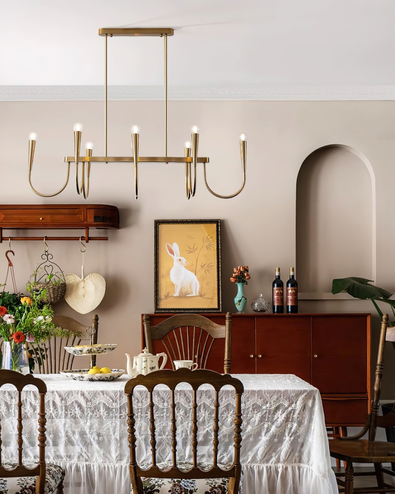 Lustra Chandelier Gold Symphony Curved Elegant-Neutral Decor