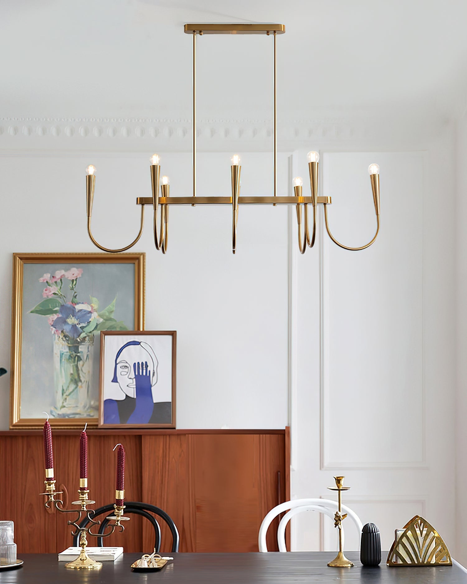 Lustra Chandelier Gold Symphony Curved Elegant-Neutral Decor