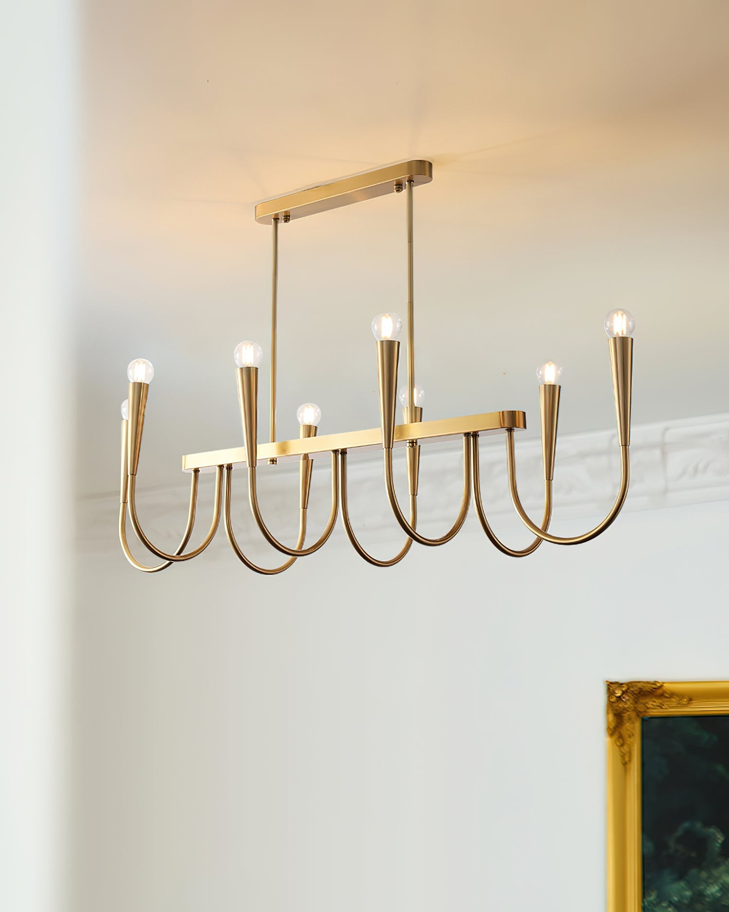 Lustra Chandelier Gold Symphony Curved Elegant-Neutral Decor