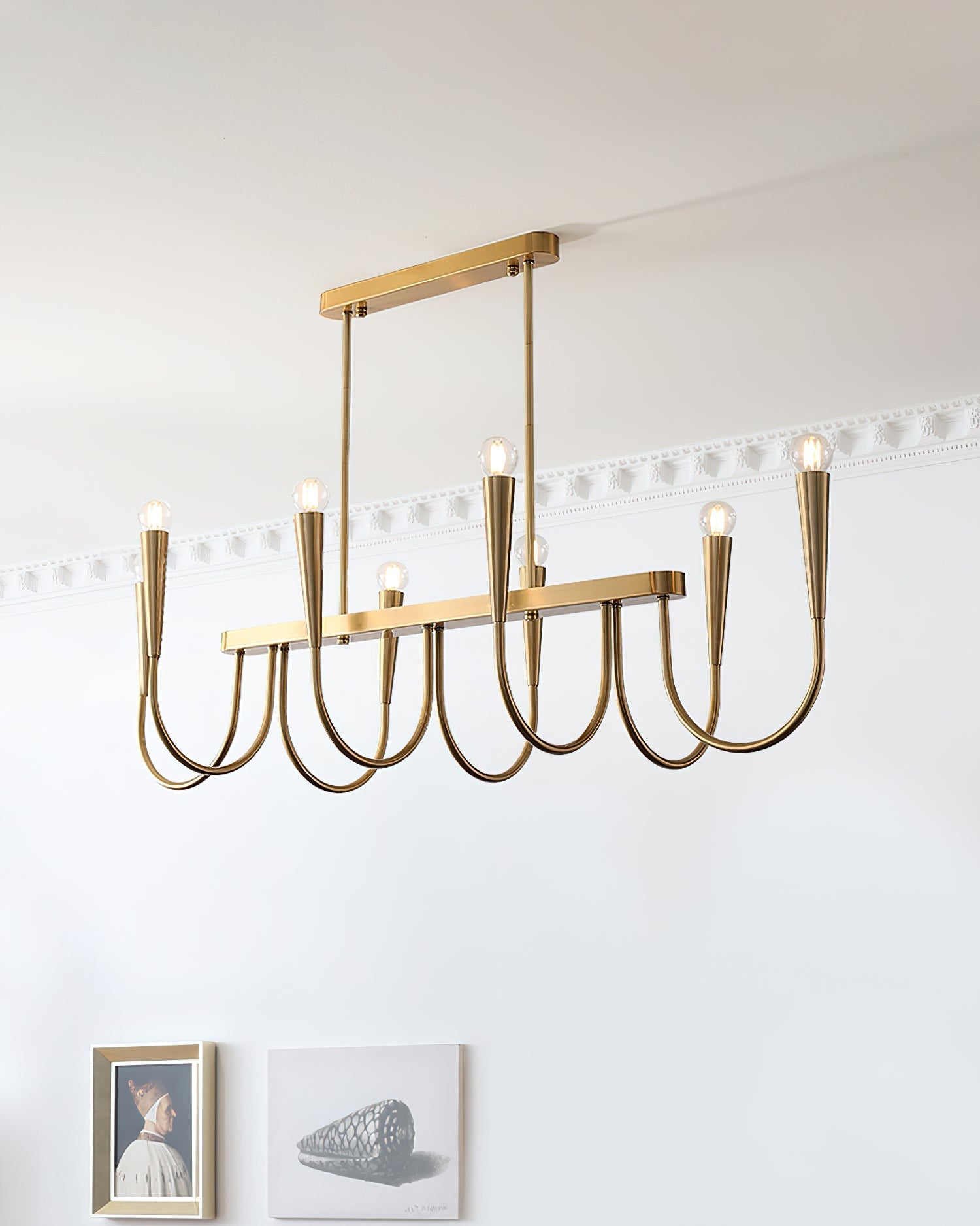 Lustra Chandelier Gold Symphony Curved Elegant-Neutral Decor